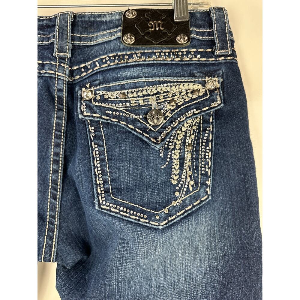 Miss Me Easy Boot Cut Jeans Low Rise Embellished Studded Rhinestones Size 29 - Picture 5 of 11